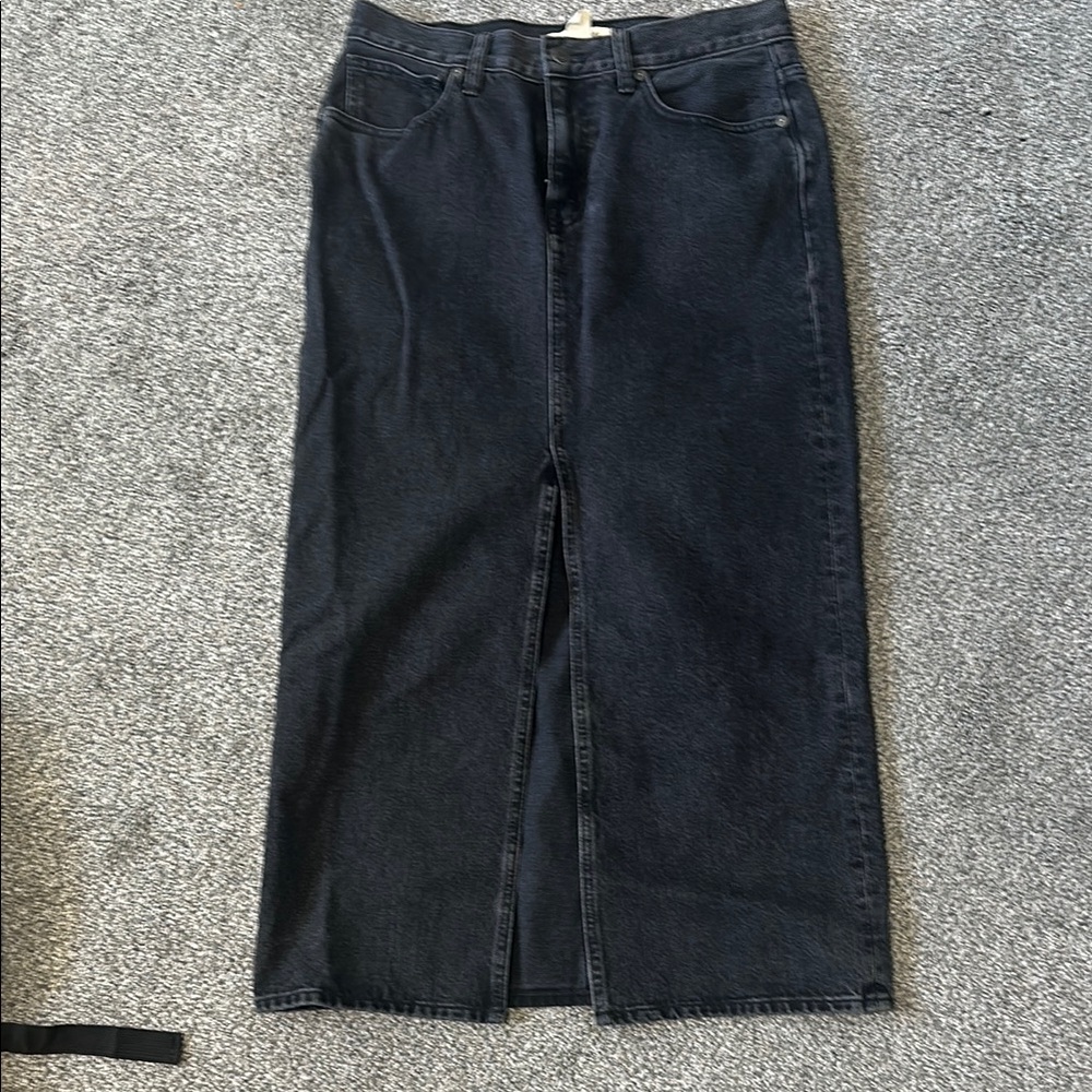 Madewell Black Denim Maxi Skirt Size 26
